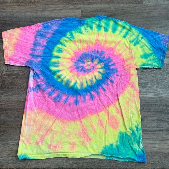 Be Kind Tie Dye Graphic T-Shirt Youth Large Rainbow Spiral Cotton Colorful - Picture 3 of 5